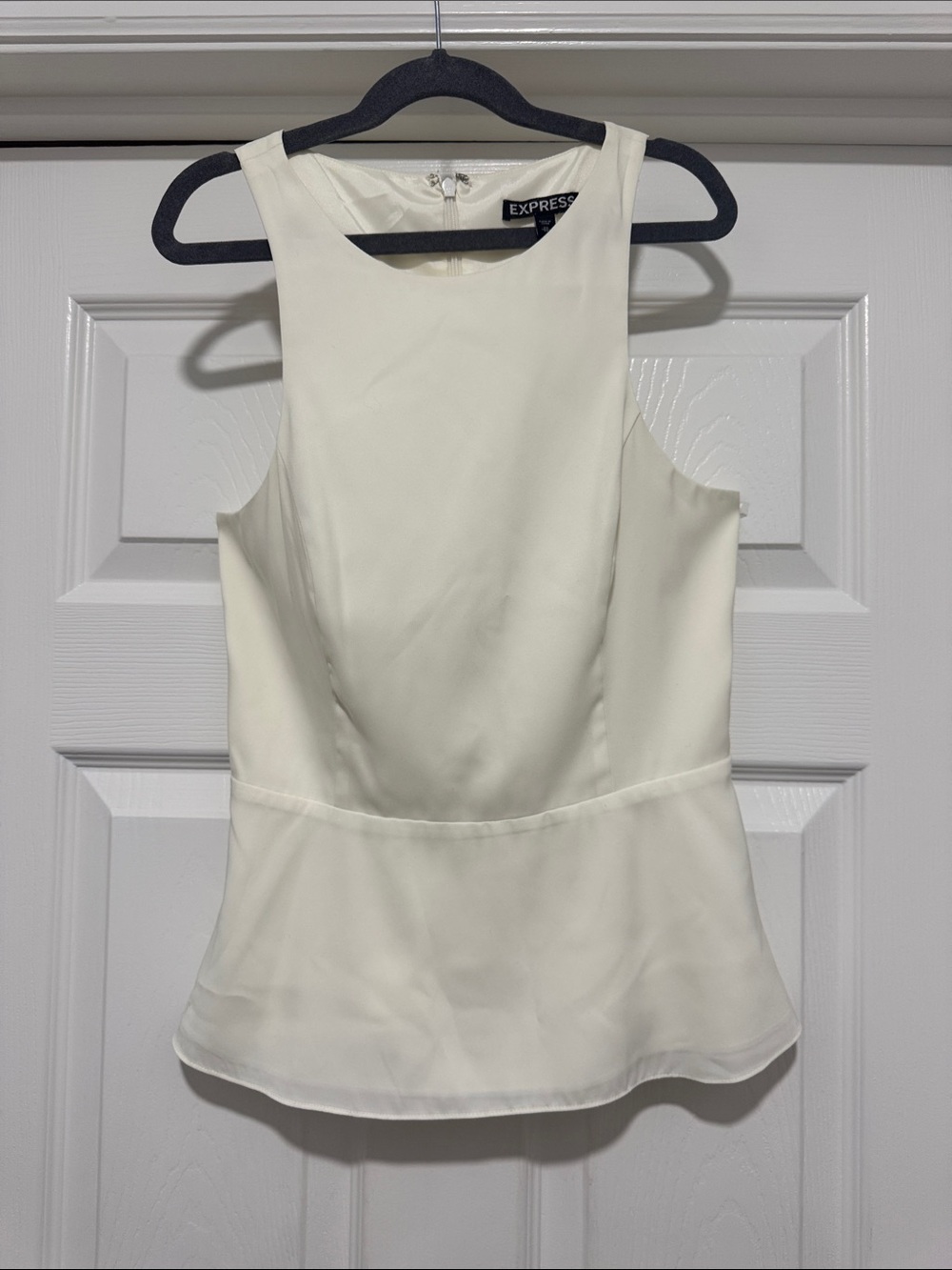 Express Cream Sleeveless Peplum Camisole
